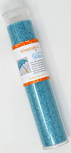 Kimberbell Applique Glitter - Sky Blue KDKB141, 1PC, Size 19.5 in x7.5 in, Assorted Colors Available, Iron-Friendly, Pair with Bench Pillows & Featured Quilts