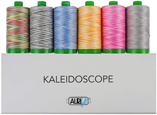 Aurifil Thread Set ''Kaleidoscope'' Collection - 6 Large (1094 Yards Each) 40wt Variegated Spools AC40KC6