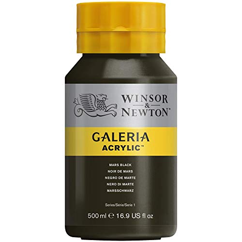 Winsor & Newton Galeria Acrylic Paint, 500-ml Bottle, Mars Black