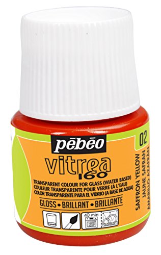 Pebeo Vitrea 160, Glossy Glass Paint, 45 ml Bottle - Saffron Yellow