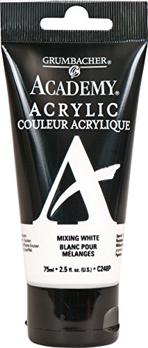 Grumbacher Academy Acrylic Paint, 75ml/2.5 Ounce Plastic Tube, Mixing White (C248P)