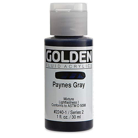 Golden Fluid Acrylic Paint 1 Ounce-Paynes Gray