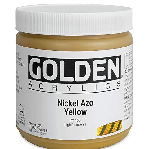Golden Heavy Body Acrylic - Nickel Azo Yellow - 16oz Jar
