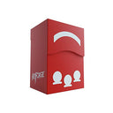 Keyforge Gemini Deck Box | Double-Sleeved Card Storage | Card Game Protector | Holds a Full Keyforge Deck | Self-Locking Flap | Includes Customizable Faction Stickers | Red Color | Made by Gamegenic