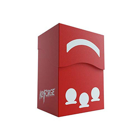 Keyforge Gemini Deck Box | Double-Sleeved Card Storage | Card Game Protector | Holds a Full Keyforge Deck | Self-Locking Flap | Includes Customizable Faction Stickers | Red Color | Made by Gamegenic