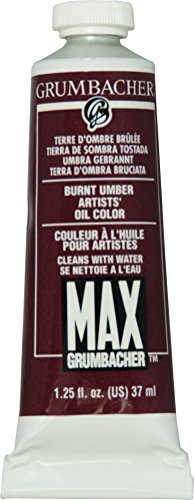 Grumbacher Max Water Miscible Oil Paint, 37ml/1.25 oz, Burnt Umber