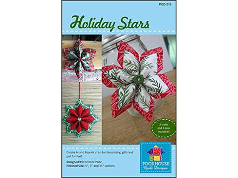 Poorhouse Quilt Designs Holiday Stars Ptrn