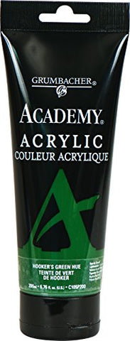 Grumbacher Academy Acrylic Paint, 200ml/6.8 oz. Plastic Tube, Hooker's Green Hue (C105P200)