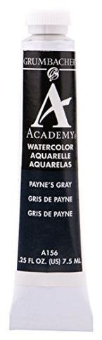 Grumbacher Academy Watercolor Paint, 7.5ml/0.25 Ounce, Payne's Gray (A156)