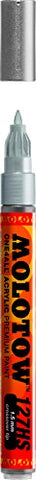 Molotow ONE4ALL Acrylic Paint Marker, 1.5mm, Metallic Silver, 1 Each (127.505)