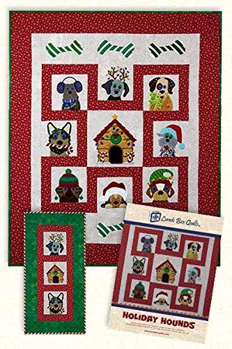 Lunch Box Quilts Holiday Hounds Applique Machine Embroidery Design Pattern with CD