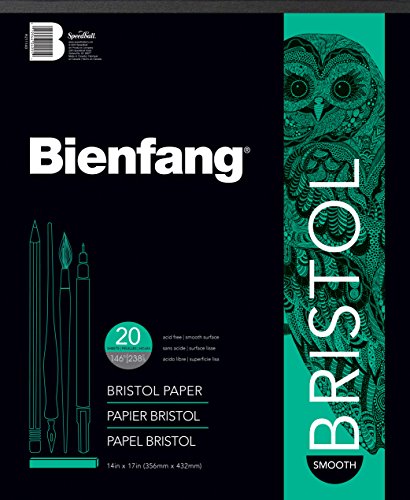 Bienfang Bristol 14-Inch by 17-Inch Paper Pad, Smooth Surface, 20 Sheets