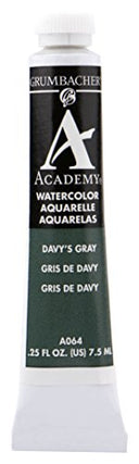 Grumbacher Academy Watercolor Paint, 7.5ml/0.25 oz., Davy's Gray (A064)