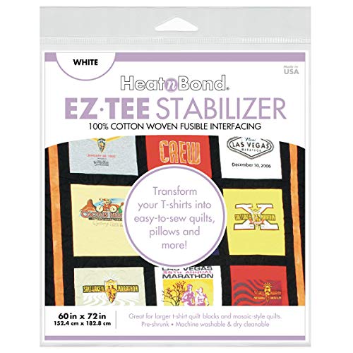 HeatnBond EZ TEE Iron-On Woven Fusible Stabilizer, 60 Inches x 72 Inches, White