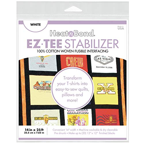 HeatnBond EZ TEE Iron-On Woven Fusible Stabilizer, 14 Inches x 25 Feet, White