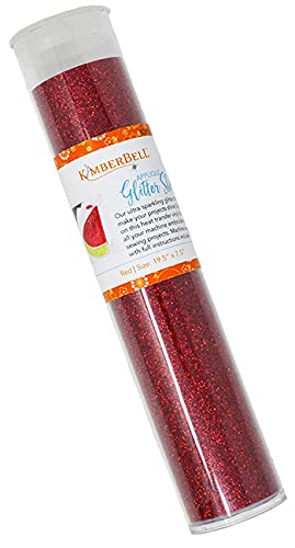 Kimberbell Applique Glitter - Red KDKB135, 1PC, Size 19.5 in x7.5 in, Assorted Colors Available, Iron-Friendly, Pair with Bench Pillows & Featured Quilts