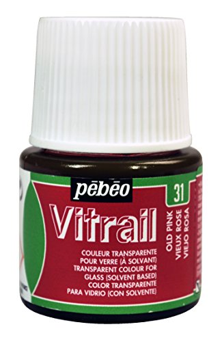 Pebeo Vitrail, Stained Glass Effect Paint, 45 ml Bottle - Old Pink
