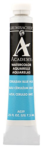 Grumbacher Academy Watercolor Paint, 7.5ml/0.25 Ounce, Cerulean Blue Hue (A039)