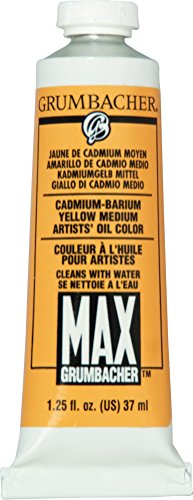 Grumbacher Max Water Miscible Oil Paint, 37ml/1.25 oz, Cadmium-Barium Yellow Medium