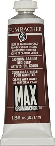 Grumbacher Max Water Miscible Oil Paint, 37ml/1.25 oz, Cadmium-Barium Red Deep