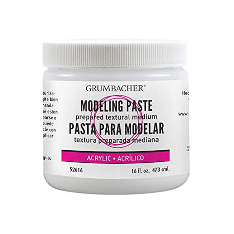 Grumbacher Hyplar Modeling Paste Artists' Acrylic & Oil Paint Medium, 16 oz. Jar, Package may vary