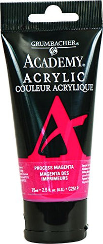 Grumbacher Academy Acrylic Paint, 75ml/2.5 Ounce Plastic Tube, Process Magenta (C251P)