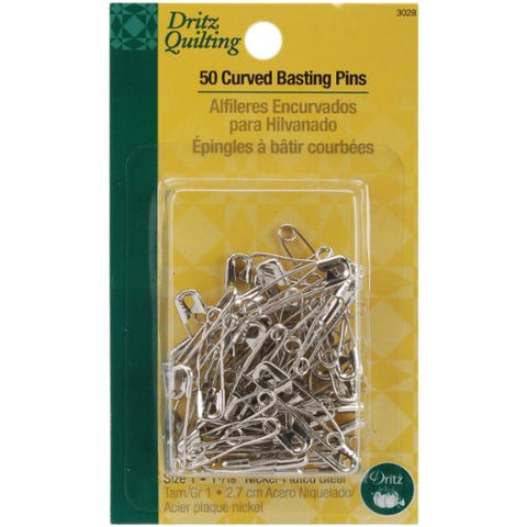 Dritz 3028 Curved Basting Safety Pins, Size 1 (50-Count)