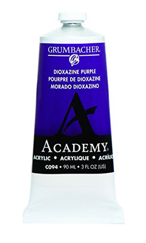 Grumbacher Academy Acrylic Paint, 90ml/3 oz Metal Tube, Dioxazine Purple