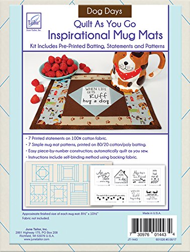 June Tailor Quilt As You Go Inspirational Mug Mats Dog Days