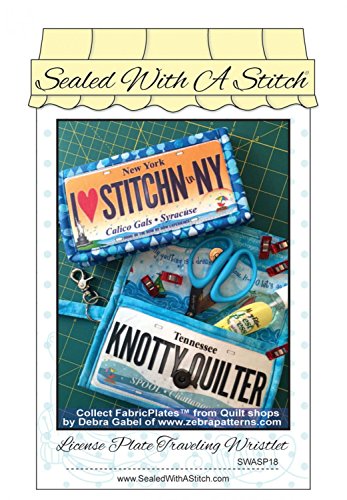 Sealed with a Stitch License Plate Traveling Wristlet Pattern