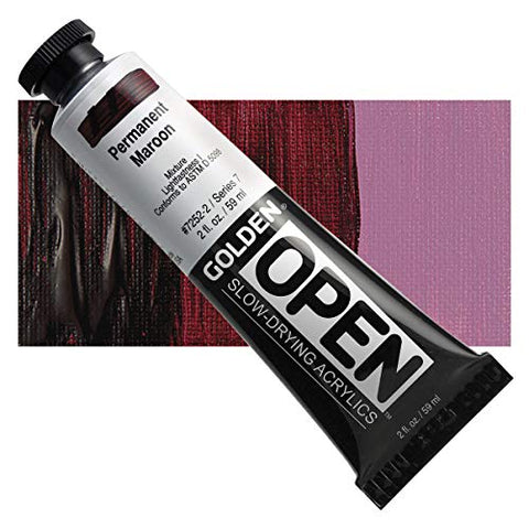 Open 2 Oz Acrylic Color Paint Color: Permanent Maroon