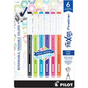 PILOT FriXion Fineliner Erasable Marker Pens, Fine Point, Assorted Vivid Color Inks, 6-Pack (11881)