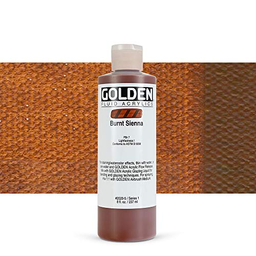 8 Oz Fluid Acrylic Color Paint Color: Burnt Sienna