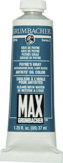 Grumbacher Max Water Miscible Oil Paint, 37ml/1.25 oz, Payne's Gray