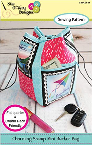 Sue O'Very Designs -Sealed With A Stitch Charming Stamp Mini Bucket Bag Pattern