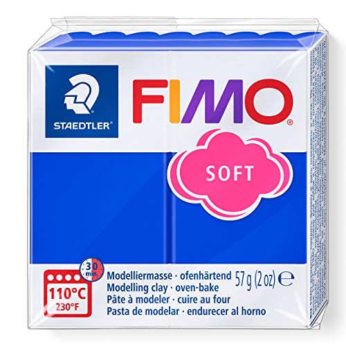 Staedtler FIMO Soft Polymer Clay - -Oven Bake Clay for Jewelry, Sculpting, Crafting, Brilliant Blue 8020-33