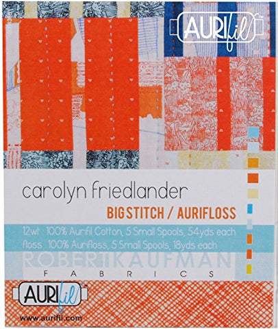 Carolyn Friedlander Big Stitch Aurifloss Aurifil Thread Kit 5 12wt & 5 Aurifloss Small Spools