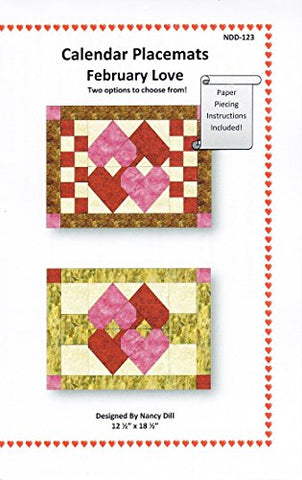 Calendar Placemats February Love by Nancy Dill Quilt Woman 12.5