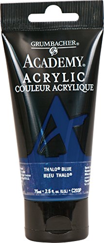 Grumbacher Academy Acrylic Paint, 75ml/2.5 Ounce Plastic Tube, Thalo Blue (C203P)