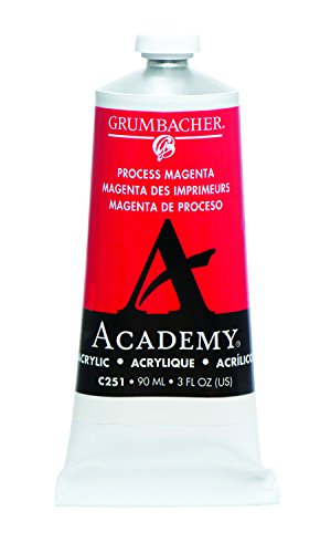 Grumbacher Academy Acrylic Paint, 90ml/3 oz Metal Tube, Process Magenta