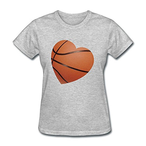 RamiCas Speacial Lovely Custom Shirts Cotton Got_Heart_Basketball_no_Words XXX-Large Women Gray