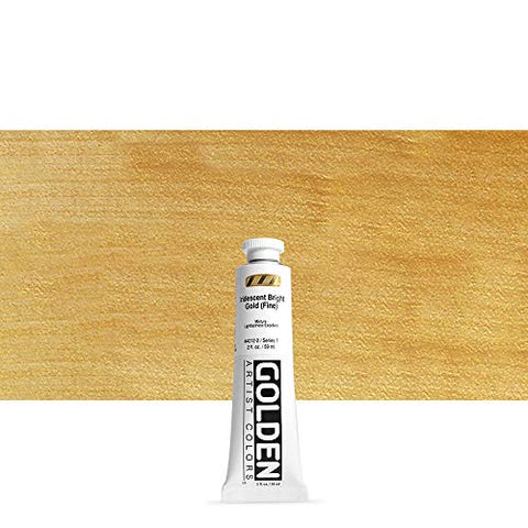 2 Oz Heavy Body Iridescent Color Acrylic Paint Color: Bright Gold (Fine)