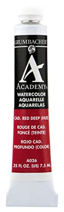 Grumbacher Academy Watercolor Paint, 7.5ml/0.25 Ounce, Cadmium Red Deep Hue (A026)