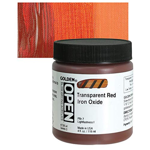 TRANS RED IRON OXIDE 4OZ OPEN ACRYLIC