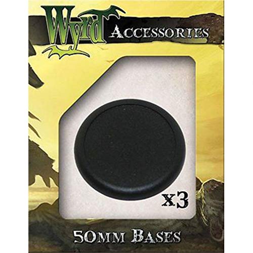 Wyrd Miniatures 50mm Black Round Lipped Bases (3) 0019