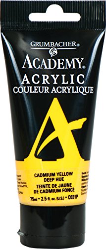 Grumbacher Academy Acrylic Paint, 75ml/2.5 Ounce Plastic Tube, Cadmium Yellow Deep Hue (C031P)