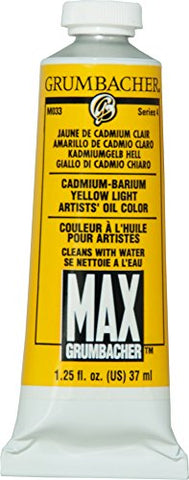 Grumbacher Max Water Miscible Oil Paint, 37ml/1.25 oz, Cadmium-Barium Yellow Light