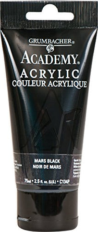 Grumbacher Academy Acrylic Paint, 75ml/2.5 Ounce Plastic Tube, Mars Black (C134P)