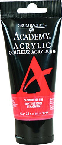 Grumbacher Academy Acrylic Paint, 75ml/2.5 Ounce Plastic Tube, Cadmium Red Light Hue (C027P)