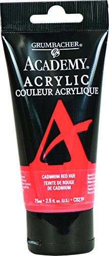 Grumbacher Academy Acrylic Paint, 75ml/2.5 Ounce Plastic Tube, Cadmium Red Light Hue (C027P)